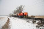 NE G1700 mit Wagen kurz hinter Meerbusch-Osterath. 13.02.10  ...