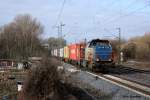 MaK G 1700 G1700BB von VPS mit einem Containerzug am 27.2.10 in Hannover Misburg.