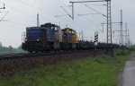 MaK G 1700 Zwei MaK 1700 BB in Doppeltraktion,mit einem langen Stahlzug am Haken fuhren am 08.05.2010 richtung Wunstung.Fotografiert bei Dedensen/G�mmer.
