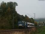V203 der Ruhrtalbahn mit einem Veolia GTW auf dem Weg ...