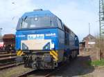 Die V203 der Rurtalbahn, eine Vossloh G2000BB, ist am 07.04.2010 ...
