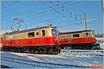 mariazellerbahn-st-polten---mariazell Am 1. Februar 2010 trafen am St.P�ltner Alpenbahnhof die 'Berta' (1099 008 mit dem Loicher Wappen) und die 1099.14 mit dem Nostalgie-Wappen aufeinander. Die 1099.14 bespannte danach den gut bef�llten R 6837 nach Laubenbachm�hle.