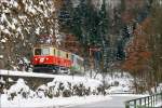 mariazellerbahn-st-polten---mariazell 1099 004 f�hrt mit R 6804 von St.P�lten nach Mariazell.
Schwarzenbach Pielach 31.01.2010
