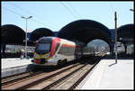 VT 711-007 steht am 19.5.2017 abfahrbereit am Bahnsteig im Hauptbahnhof Skopje.