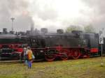 meiningen-dampflokwerk Tag der offnen T�r im DLW Meiningen (Sept. 2009)
Hinter 75 1118 dampft gerade 50 3501 vorbei,wo jedes Jahr zum Tag der offenen T�r der Lokf�hrerschein gemacht werden kann. 50 3501 dient hierzu als Ausbildungslok.