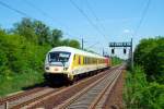 Messzuge Messzug, geschoben von 120 501 am 26.05.2010 in Berlin-Lichterfelde Ost auf dem Weg nach Leipzig