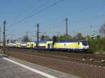 metronom 146 515-2 schiebt am 23.04. 10 ihren ME aus Hannover ...
