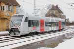 mitteldeutsche-regiobahn-mrb RegioShuttle (650 552-2) der Mitteldeutschen Regiobahn beim Halt in Leipzig-Thekla. Die Fahrt geht nach Eilenburg Ost. Fotografiert am 04.02.2010. 
