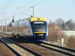 mitteldeutsche-regiobahn-mrb VT 615 der MRB, Richtung Wurzen, am 09.03.2010, in Gerichshain.