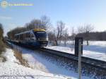 VT 618 der Mitteldeutschen Regiobahn am 14.02.2010 auf der MRB ...