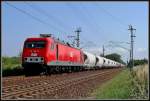 mitteldeutschen-eisenbahngesellschaft-meg MEG 801 vor einem Zementzugumleiter aus R�dersdorf, kurz vor Stralsund. am 01.07.09