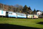 MOB Montreux - Berner Oberland - Bahn Transfert de la BDe 4/4 3002 et Gk 562 de Vevey � Chernex par la GDe 4/4 6004 Blonay 25.11.2009
