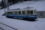 MOB Montreux - Berner Oberland - Bahn In Gstaad abgestellt steht am 16.1.10 der Be 4/4 1003.