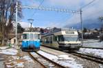 MOB Montreux - Berner Oberland - Bahn ABDe 8/8 4001 Be 2/6 7004 � St L�gier-Gare 07.02.2010