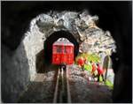 Der Planalpfluhtunnel wird durch zwei Felsenfenster unterbrochen; mein kleines Diorama  Felsenfenster  bei den Planalpfluhtunnels ist eine freie Interpretation der Situation und zeigt den Ze BRB Bhm