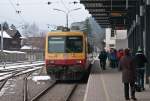 montafonerbahn MBS ET 10.108 als 8940 (Schruns - Bludenz) am 11. M�rz 2010 in Schruns.