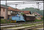 Unverkennbar eine Rangierlok aus tschechischer Produktion stand am 22.5.2017 im montenegrinischen Grenzbahnhof zu Serbien in Bijelo Polje.