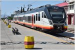 CAF Civity 6111 104-3 fährt über die renovierte Strecke nach Nikšić. (02.08.2016)