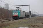 NMBS 2814 met keteltrein Montzen Gare 09-02-2010.  ...