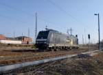 185 573-3 am 09.03.10 im Bahnhof Guben  ...