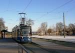munchen R.2.2. 2156 an der Endhaltestelle Schwabing Nord. 4.1.2010