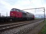 MZ 1457 mit DB-Logo an eine Ende, Ejby, Fyn 20.04 ...