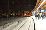 Nachtaufnahmen nicht viel anders sieht es auf der Gegenseite von Gleis 4+5 aus, Gleis 6 war das noch letzte befahrbare Gleis aus Richtung Rostock im Hbf Stralsund am 31.01.2010