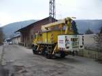 neckargemund Ein Zweiwege Unimog von Strabag aus Berlin in Neckargem�nd Bhf am 14.03.10