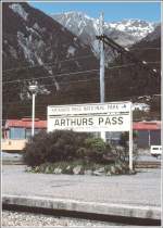 Arthurs Pass auf der Sdinsel liegt an der Strecke des TranzalpineExpress zwischen Christchurch und Greymouth.