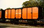 Geschlossener Waggon der Moerser Kreisbahn auf der Fahrzeugschau 150 Jahre ...