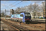 Betriebspause für die SBB Cargo Lok 193517 am 07.02.2022 um 15.20 Uhr im Grenzbahnhof Venlo.