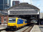 Sonne und Regen wechselten sich an diesem Samstag in Den Haag ab. E186 019 vor ihrem Intercity erwischte in schönster Mittagssonne auf dem Bahnhof Den Haag HS. 25.8.2018