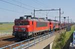 Die DB Lok 1614 (NS-Baureihe 1600) am 16.07.2014 in Doppeltraktion auf der Strecke nach Vlissingen (Holland) in Höhe Vlaketunnel.