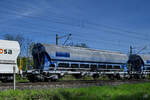 Anfang Mai 2021 war dieser Tadns-Trichtermittenentladewagen (37 84 0839 348-6) in Lintorf zu sehen.