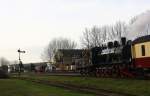 Ein Blick auf die schwedische SJ 1040 der ZLSM zieht mit Viel Dampf mit einem Sonderzug aus Simpelveld(NL) nach Valkenburg(NL) zum Weihnachtsmarkt-von Valkenburg(NL) bei der Abfahrt aus