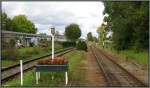 Eisenbahnromantik kommt auf an der ehemaligen Station Wijlre-Gulpen in den Niederlanden,gut 20 Km entfernt von Aachen. Hier ist die Museumsbahn der ZLSM zuhaus.
Hier der Blick auf die Ausfahrt in Richtung Valkenburg.Szenario vom Anfang Oktober 2014.