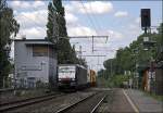 E189 091 (ES64F4-991) der ERS ist mit dem DGS 42327 untewegs und fhrt am ehemaligen Stellwerk(?) in Bochum-Nokia vorrber.