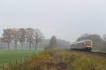 Zwei Lint-Triebwagens von Syntus mit Regionalzug 31246 Oldenzaal-Zutphen bei Almen am 19-11-2012.
