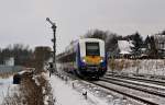 Eine NOB nach Hamburg-Altona am 19.12.2009 am Einfahrtssignal von St. ...