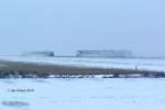 nord-ostsee-bahn-nob Kreuzung zweier Z�ge der Nord-Ostsee-Bahn am zweiten Januar auf dem winterlich verschneiten Hindenburgdamm nach Sylt am 2. Januar 2010.

� Jan Schuur 2010