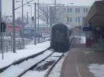 norddeich-mole IC 330 wird am 06.02.2010 r�ckw�rts in den Startpunkt seiner Reise, Norddeich Mole, einrangiert.