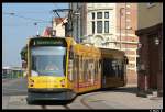 nordhausen Ein Combino Bambino biegt in die Haltestelle Hauptbahnhof ein. Aufgenommen am 23.05.10.