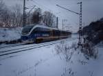 Einfahrender NordWestBahn Triebwagen in Altenbeken zu weitrfahrt nach Holzminden.  ...