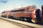 Zwei Di 3 NOHAB vor einem Gterzug nach Bodo am 25.06.1986 im Bahnhof Trondheim.