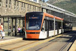 Stadtbahnwagen 219 am Bergen Hauptbahnhof.