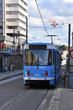 OSLO (Provinz Oslo), 08.09.2016, Wagen 113 in der Haltestelle Majorstuen, einem Verkehrsknotenpunkt im westlichen Oslo; hier verkehren alle fünf U-Bahnlinien und drei der sechs