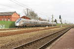 403 002-5 Flytoget AS auf einer Testfahrt in Großwudicke und fuhr weiter in Richtung Stendal. Die norwegische Flytoget AS hat 8 Vierwagenzüge bestellt und sollen auf der Gardermobahn zum einsatz kommen. 08.02.2019