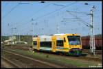 ODEG VT 650.56 kurz vor dem Neustrelitzer Bhf am 23.04.09. ...