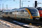 ODEG Ostdeutsche Eisenbahn GmbH ODEG 642 415-3 'Lausitzer Lieblingspl�tze' f�hrt am 25.02.'10 in Cottbus HBf. ein. Kann mir jemand weiterhelfen welche Zugnummer der VT. hat?