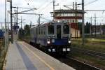 Auslndisches Bahndienstfahrzeug (Tunneluntersuchungswagen von Plasser & Theurer?) bei der Probefahrt im Bahnhof Wels am 31. Juli 2007. 